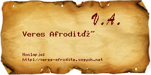 Veres Afrodité névjegykártya